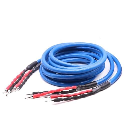 XSSH audio Hi-end DIY HIFI Silver Plated Y shape spade to banana plugs speaker cable Cord Wire