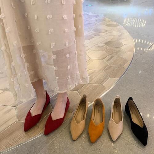 2019 Fashion Women Shoes New Autumn Flats High Quality Casual Slip-on Shoes Pointed Toe Rubber Women Flat Shoes Ballet Plus Size