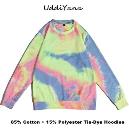 2021 Womens Y2K Hoodies Fashion Harajuku Top Pullover Mens Tie Dye Hoodie Sweatshirt Tracksuit Female Clothing Dropshipping