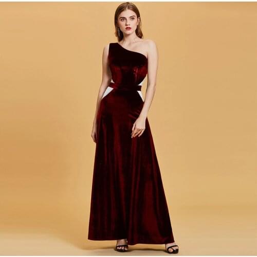 Tanpell one shoulder evening dress black sleeveless floor length a line gown women wedding party prom formal long evening dress