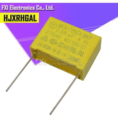 10pcs 275VAC capacitor X2 capacitor 0.68uF 680nf Pitch 22mm X2 275V Polypropylene film capacitor New original