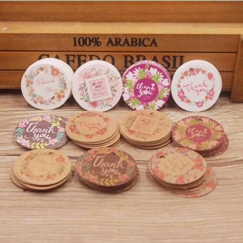 100pcs white /kraft paper gift hang tag Newest 3cm circle shape 300g paperboard labels tag cookies wedding favor tag hot selling