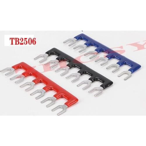 100PCS TB2506 terminal blcok 6bit short circuiter and Insulated Terminal Strip circuit chip wiring connecting bar green color