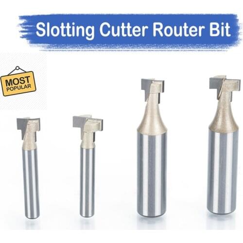 12.7/6.35mm Slotting Cutter Router Bit T-type High-Grade Straight Edge Router Bit For Drilling Installation Industrial Cutting