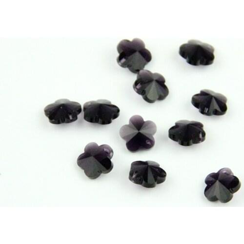 2000pcs/lot 14mm Crystal Plum Blossom Beads Violet In 1 Hole Crystal Glass Loose Beads Jewelry Making DIY Accessories