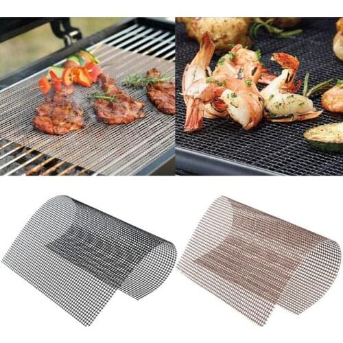 40*33cm Grill Mat for Party Ptfe Non-stick BBQ Grill Pad Barbecue Baking Pad Reusable Barbecue Tools Cooking Plate Kitchen Tools