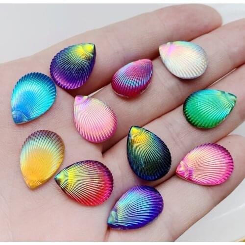 40pcs 13*18mm Crystal AB Resin Flatback Rhinestones Drops Crystal Stones Scrapbook Strass For DIY Wedding Dress