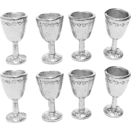 8Pcs Wine Glasses Champagne Goblet Cups for 1 12 Scale Dollhouse Dining Room/Living Room/Garden Table Decor DIY