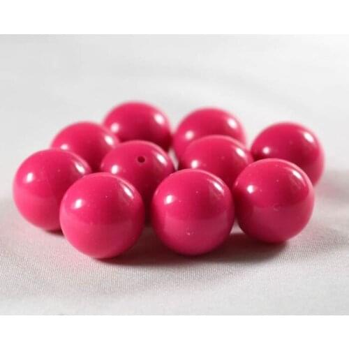 Wholesale 6.8.10.12.14mm Rose Red Gumball Bubblegum Acrylic Solid Beads for Necklace Jewelry Making AC-08