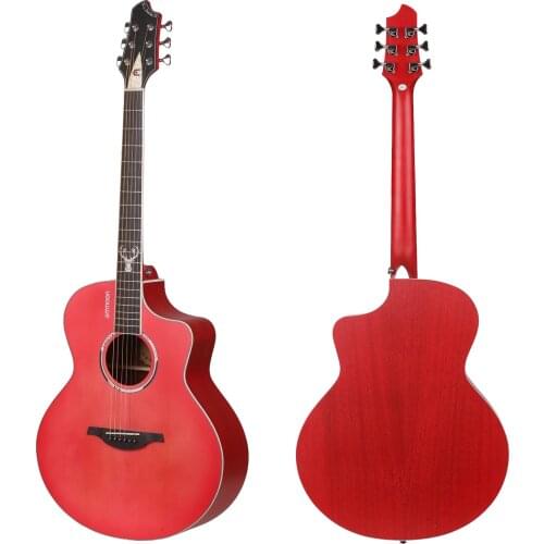 Ammoon GT-22 41 Inch Cutaway Acoustic Folk Guitar Kit with Gig Bag/ Capo/ 4pcs Picks/ String Winder/ Spare Strings/ Guitar Strap
