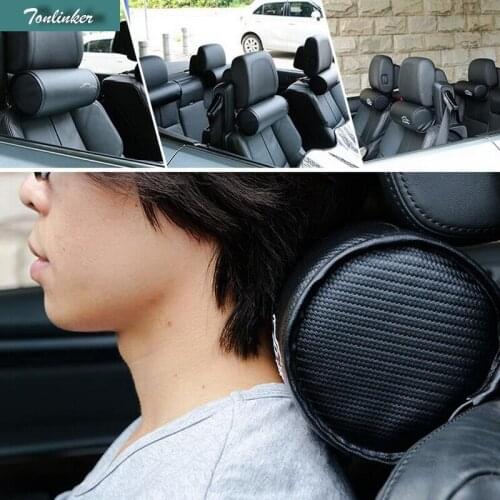 Tonlinker Car style Cylindrical Space Memory Foam Car Headrest Supplies Neck Auto Safety Pillow For BMW 1 2 3 4 5 6 7 X3 4 5 6 S