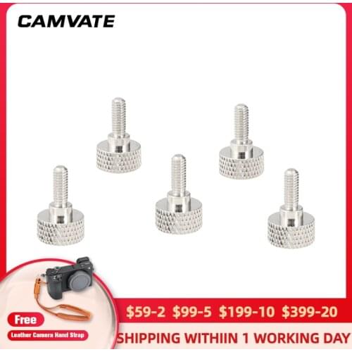 CAMVATE M4 Thumb Screw Button Head Cap Screw Brass Nickel (5 Pieces) C2416