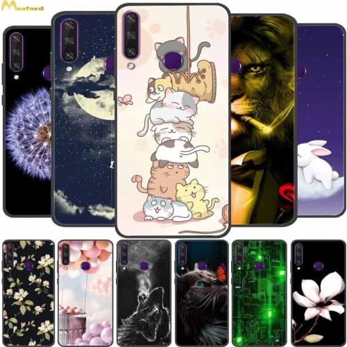 For Huawei Y6p Case Black TPU Soft Bumper for Huawei Y7p Y8P Cases Y6 P Silicone Funda HuaweiY6P Y 6p MED-LX9 7p Back Protective