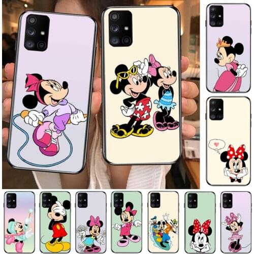 Minnie Mouse Phone Phone Case Hull For Samsung Galaxy A50 A51 A71 A70 A52 A40 A30 A31 A80 A20E 5G S Black Shell Art Cell Cove