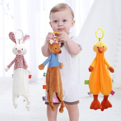 Baby Towel Infant Soothe Appease Towel Soft Plush Comforting Toy Towel Velvet Appease Baby Sleep Toy Infant Crib Rattle Toy Towl
