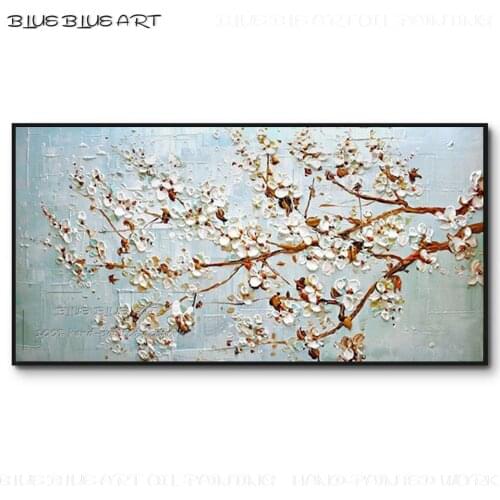 Excellent Painter Support Hand-painted Thick Knife Painting Modern Wall Art Flower Knife Acrylic Painting for Wall Decoration