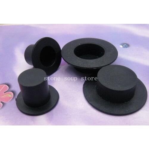 15-30pcs Jesters Cap The Mini Clown Hat Black Plastic Small Cap Doll Ornament DIY Accessories Craft Decoration 3 sizes