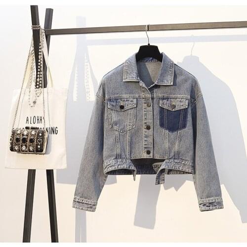 JHBeute Spring Oversized Jacket Women Loose Jeans Coat Outerwear Women Jacket Female Y2K Denim Jackets Coat 4XL Leisure Mom top