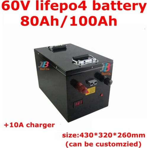 Lithium LiFePo4 60V 80Ah 100Ah Battery Pack for Solar home system Storage Telecommunication base station+10A Charger