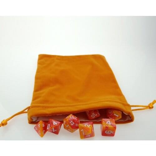 Rollooo Honey Dice Pouch with A Matching D&D Dice Set d4 d6 d8 d10 d% d12 and d20