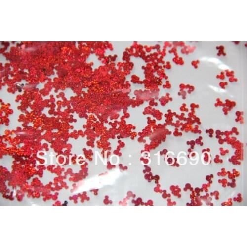 Cute Laser Red Mickey For DIY nail art 30grams/lot