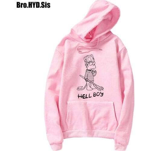 Cute Lady Fleece Hoodies Cartoon Boy Pullovers Hooded Sweatshirts Long Sleeve Men Hoody Couple Clothes Warm Tops Black Gray