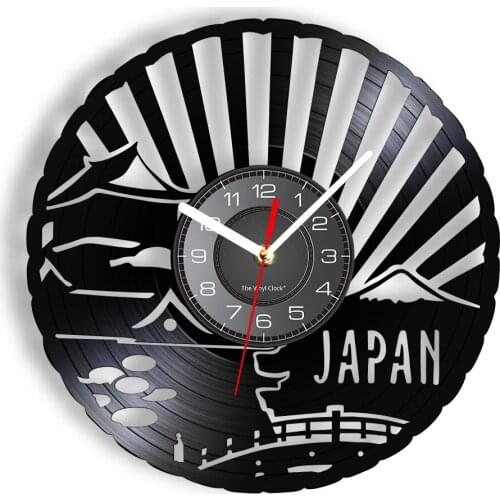 Japanese Culture Artwork Vinyl Record Wall Clock Japan Custom Home Decor Watch Retro Album Disks Crafts Asia Trevaling Gift