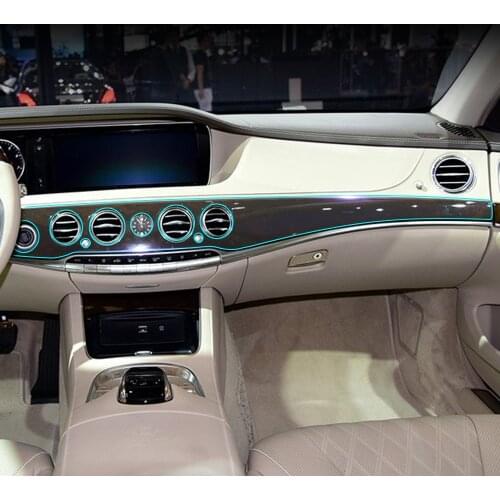 Car Interior Invisible Protective Film Center Control Console Gear Panel Sticker for Mercedes Benz S class w222 Maybach s500