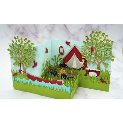 New Camping tent wood fire metal Cutting Dies Stencils DIY Scrapbooking Paper/photo Cards Embossing Dies
