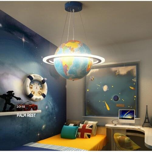 Dining Room Pendant Light Creative Modern Personality Earth led Pendant Lamp Childrens Room led Eye Protection Hanging Lamps