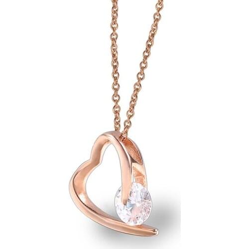RIR Fashion Rose Gold Crystal Women Choker Necklace AAA Austria Stone Christmas Gift Thin Necklaces with Rose Chain