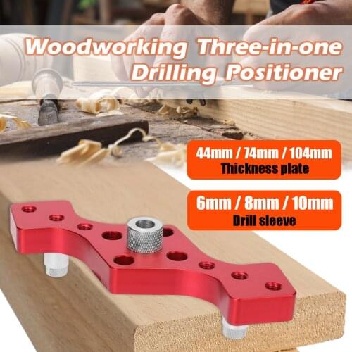 Woodworking Three-in-one Drilling Positioner Hole Opener Disk Dowel Positioner Vertical Drill Hole Punch Locator Furniture