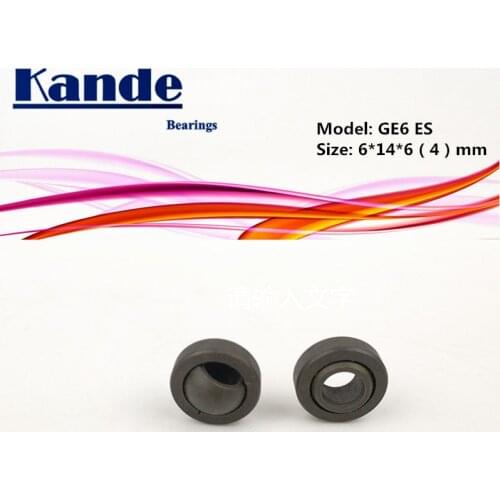 Kande Bearings GE6ES Radial spherical plain bearings (bulk eye bearings) 10pc GE6 ES 6*14*6(4)mm GE6