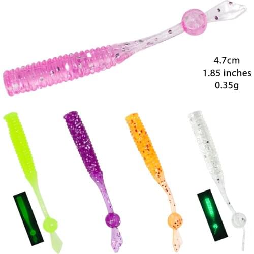 Ripple Micro Soft Bait 4.7cm 0.35g 10pcs Fish Tail Jig Head Texas Rig Drop Shot Shad Carp Fly Rock Silicon Ajing Fishing Lures