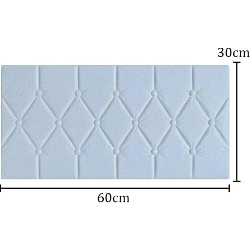 1PC 30X60cm 3D Thick Anti-collision Self Adhesive Wall Sticker Cushion Three-dimensional For Bedside Wall Enclosure