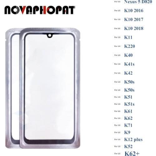 Black Digitizer LCD Sensor Glass For LG D820 K10 2016 2017 2018 K11 K220 K40 K12 Plus K41s Touch Screen Glass lens + With OCA