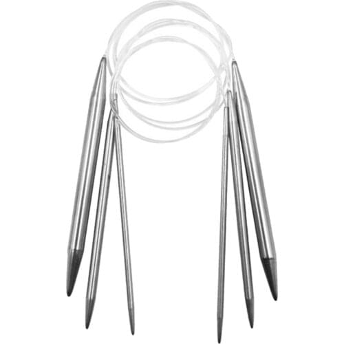3pcs Metal Circular Knitting Needles with Transparent Tubes 4mm/7mm/10mm