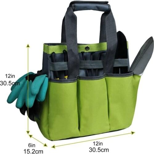 Garden Toolkit Outdoor Multi-pocket Portable Bag Oxford Cloth Waterproof Gardening Tool Bag Color Matching Garden Tool Bag