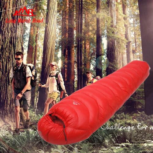 Filling 2800G Outdoor Camping Goose Down Splicing Mummy Ultra-Light Winter Warm Sleeping Bag