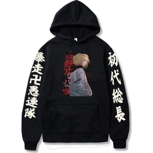 Tokyo Revengers Man Hoodie Hip Hop Anime Manjiro Sano Pullovers Tops Loose Long Sleeves Autumn Man Cloth