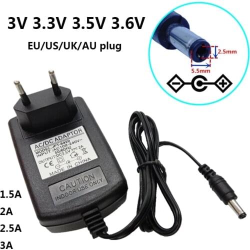 3.5V 2A Power Adapter Supply Universal EU/US/AU/UK Plug Adaptador 5.5*2.5mm 5.5*2.1mm AC to DC Adaptor Voltage Converter