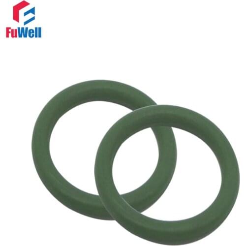 2pcs 5mm Thickness Green FKM O-Rings Seal Gasket 200/205/210/215/220/225/230/235/240mm OD FKM O Ring Sealings Washer