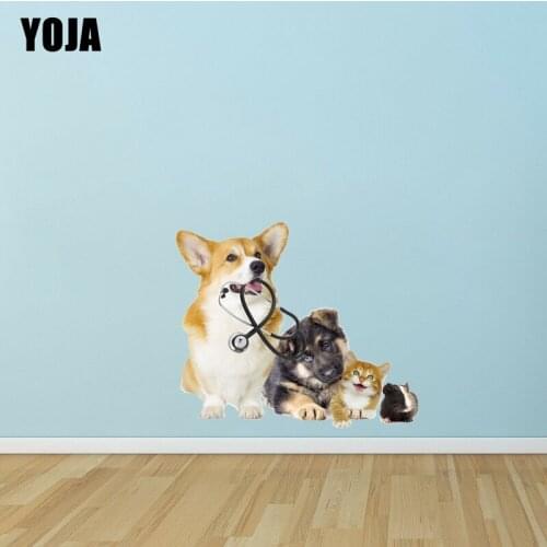 YOJA 43×36.5CM Cute And Funny Animals Wall Stickers Fashion Home Room Decoration Decals 8WS0292
