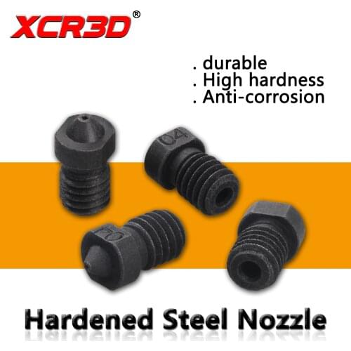 3D Printer Parts E3D Hardened Steel Nozzle V5 V6 High Temperature Nozzle M6 Thread 0.4/0.6/1.8/1.0 1.75mm Steel Die Steel Nozzle