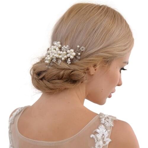 ZMHP05 Wedding Headdress Bridal Hair Comb Female Hair Accessories Bridal Bridesmaid Pearl Flowers Hair Comb