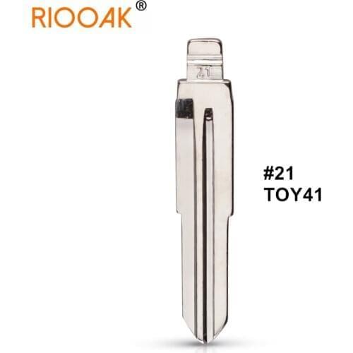 10pcs Flip Key Replacement KD/VVDI Remote Car Blank Uncut Key Blade #21 TOY41 for Toyota Coronas