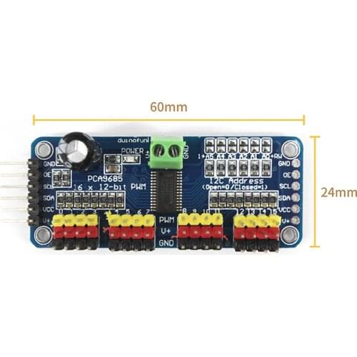 1pcs PCA9685 16 Channel 12-bit PWM Servo motor Driver I2C Module Robot
