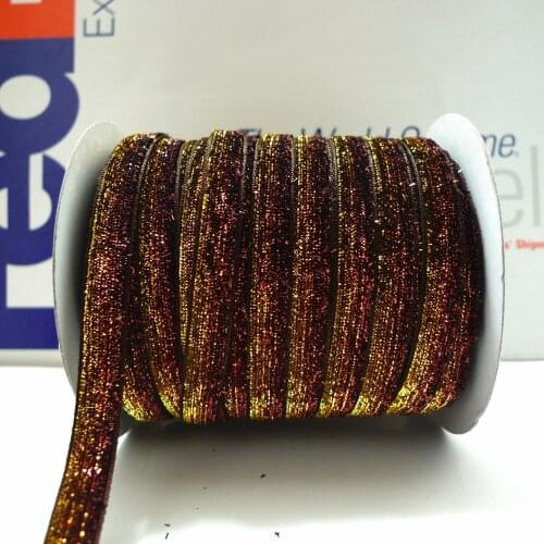 3/8'' 10mm #32 Brown Iridescent Metallic Glitter Ribbon