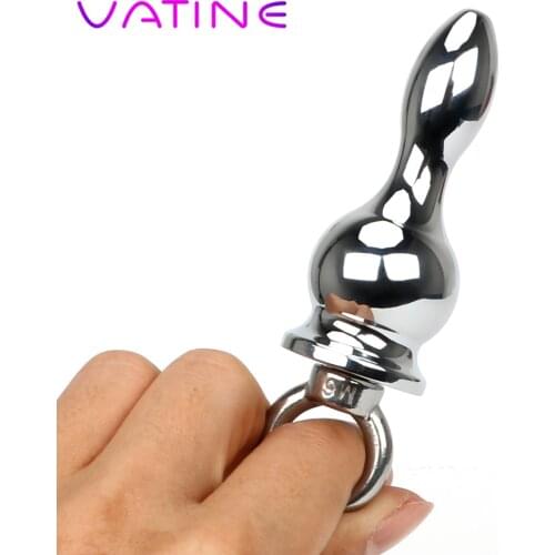 VATINE Stainless Steel Anal Bead Ring Handheld Anal Plug Butt Plug Anal Sex Toys for Men Women Erotic Adult Products