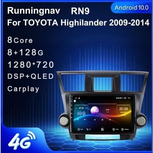 Android 10.1 Fit TOYOTA Highlander 2009 2010 2011 2012 2013 2014 Multimedia Stereo Car DVD Player Navigation GPS Radio
